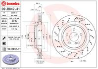 09.B842.41_диск тормозной задний перфорированный! MB R230 5.5 AMG 01-12