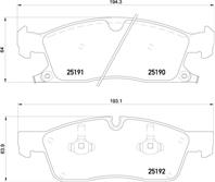 BREMBO P 37 017 Колодки тормозные JEEP GRAND CHEROKEE IV 10- передние