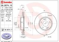 09.9574.10_диск тормозной передний! HYUNDAI Tuscon 2.0/2.7/2.0D 04&gt