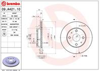 09.A421.10_диск тормозной передний! Daihatsu Charade/Cuore/Move/Sirion/YRV 1.0-