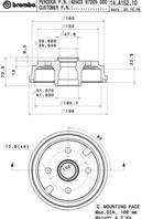 Барабан тормозной задн DAIHATSU: CUORE VI (L7_) 98-03 , CUORE VII (L251) 03-, MOVE (L6, L9) 94- PER