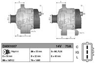 DAN1007_генератор! 14V/75A Suzuki Jinmy 1.3-1.5 0