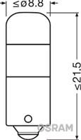 А/лампы Osram д/с 3924CW-02B 1W 24V BA9S 5X (блистер 2шт) (Германия)