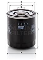 FILTR OLEJU MANN W716/2 ALFA ROMEO GIULIETTA 10-  MITO 10-  FIAT 500X 14-  TIPO 16-  JEEP COMPASS 1...