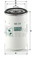 WK 723 (10)_фильтр топливный! H124 D76 d62/71 M16x1.5 Scania Volvo RVI