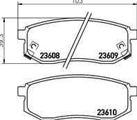 Колодки тормозные задние kia joice 2.0i 99-&gt/hyund
