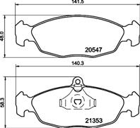 20547/16.8mm/торм.колодки пер. opel vectra a/astra