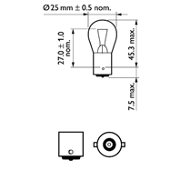 Лампа stop p25 (18w) ba15s standard 12v 12445cp 48440628 (Распродажа)