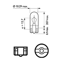 12256B2_к-кт ламп! (W3W) 12V 3W W2.1X9.5d приборна