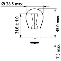 Лампа P21W 13498 MD 24V CP