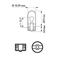 13961CP_лампа! 5W 24V W2.1X9.5D