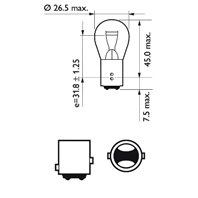 P21 5w 12v (21 5w) лампа в блистере (к-кт 2шт) цена за к-кт