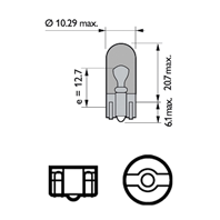 WY5W 12V (5W) Лампа в блистере (к-кт 2шт) цена за к-кт