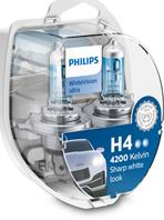 H4 12V- 60/55W (P43t) (абсолютно белый свет) WhiteVision ultra (п.уп 2шт)