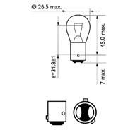 P21 4w 12v (21 4w) лампа в блистере (к-кт 2шт) цена за к-кт