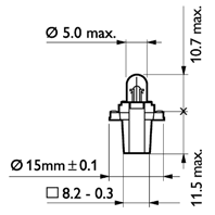 Автолампа BAX 13597 24V1.2WBAX8 3s/1 35 grey CP
