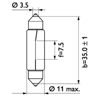 Автолампа Fest T10 5x38 13854 24V 10W CP