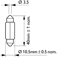 Festoon T10 5X43 12V (10W) Лампа в блистере (к-кт 2шт) цена за к-кт