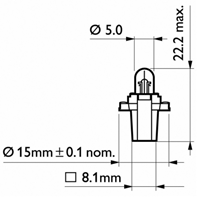 BAX 8 3/1 5 Blue 12V (2W) Лампа min10