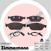 Тормозные дисковые колодки 251582002 от компании ZIMMERMANN