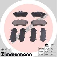 Колодки тормозные дисковые передние 234091901 от фирмы ZIMMERMANN