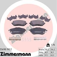 Тормозные дисковые колодки 256981902 от фирмы ZIMMERMANN