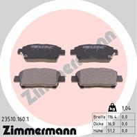 Тормозные дисковые колодки 235101601 от производителя ZIMMERMANN