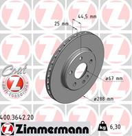 ДИСК ТОРМ MER W169/W245 2.0/T/2.0CDI 04- ПЕР ВЕНТ 288X25