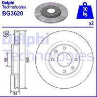 [BG3620] Delphi Диск тормозной передний комплект 2 шт.