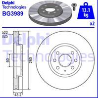 [BG3989] Delphi Диск тормозной OPEL Astra H  в комплекте 2 шт.