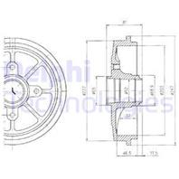 Тормозной барабан tyl CITROEN XSARA, ZX PEUGEOT 306 1.1-1.9D 03.91-03.05