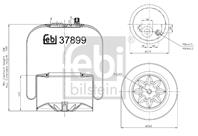 Пневморессора задняя со стаканом (1 отв.+штуц. / 1 отв.)