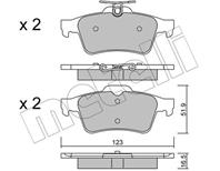 Колодки тормозные дисковые задние 2203371 от фирмы METELLI