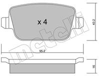 Колодки тормозные дисковые задние 2207800 от производителя METELLI