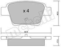 Колодки тормозные дисковые задние 2206390 от фирмы METELLI