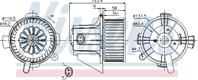 NISSENS 87090 Мотор отопителя CITROEN C4/PEUGEOT 307 1.4-2.0/1.4D-2.0D 00-