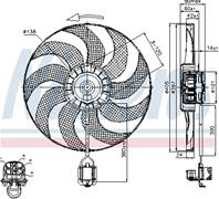 NISSENS 85748 Вентилятор радиатора OPEL ASTRA J/CHEVROLET CRUZE 1.4-1.6-1.8 M/T 09-
