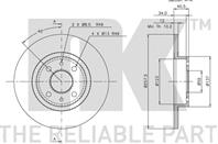 Диск тормозной ALFA 145/146/FIAT BRAVA 95-01/PUNTO 93-00 передний не вент.