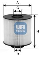 Фильтр UFI 26.017.00 Дизельный