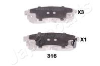 Колодки тормозные дисковые задние PP316AF от фирмы JAPANPARTS