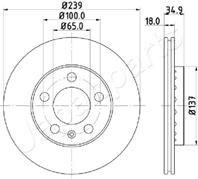 Диск тормозной SKODA FABIA 1.0-1.9 99-/VW POLO 1.2-1.4 01- передний D 239мм