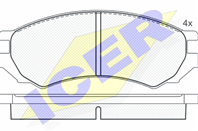 180878_колодки дисковые передние!\ Nissan Primera 1.6i 16V/2.0D 90-96