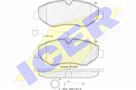 Колодки тормозные дисковые передние 141846 от компании ICER