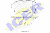 Колодки тормозные дисковые задние 141837203 от компании ICER