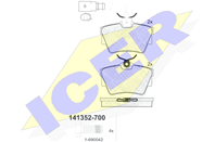 Колодки тормозные дисковые задние 141352700 от фирмы ICER