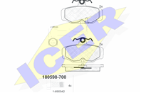 180598-700_колодки дисковые з.!\ Ford Sierra 1.6-2.3D 82-93/Scorpio 1.6i-2.5TD 86-98