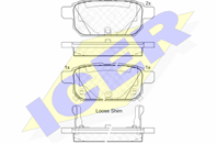 Колодки тормозные дисковые задние 182017 от фирмы ICER
