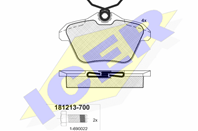 Колодки тормозные дисковые задние 181213700 от производителя ICER
