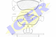  колодки торм. дисковые ! перед. 156x53x17.9 \ALFA ROMEO 145 1.4 i.e. 16V T.S. 96>01, 1.6 97>00, 1