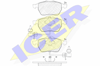Колодки тормозные дисковые передние 181362 от фирмы ICER